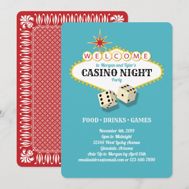 Invitación Fiesta nocturno del Casino Marquee de Las Vegas Ve (Anverso / Reverso)