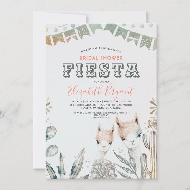 Invitación Fiesta nupcial de la ducha de la llama al sudoeste (Anverso)