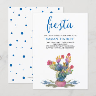 Invitación Fiesta nupcial de la ducha del cactus festivo
