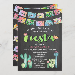 Invitación Fiesta nupcial del mexicano de la ducha del cactus