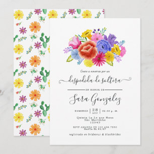 Invitación Fiesta Nupcial Española de Floral en Acuarela