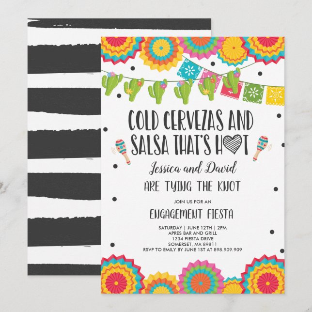 Invitación Fiesta nupcial Fiesta (Anverso / Reverso)