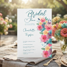 Invitación Fiesta Nupcial Flores Coloridas