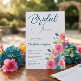 Invitación Fiesta Nupcial Flores Coloridas