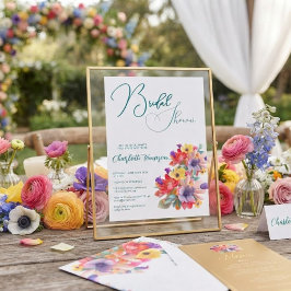 Invitación Fiesta Nupcial Flores Coloridas
