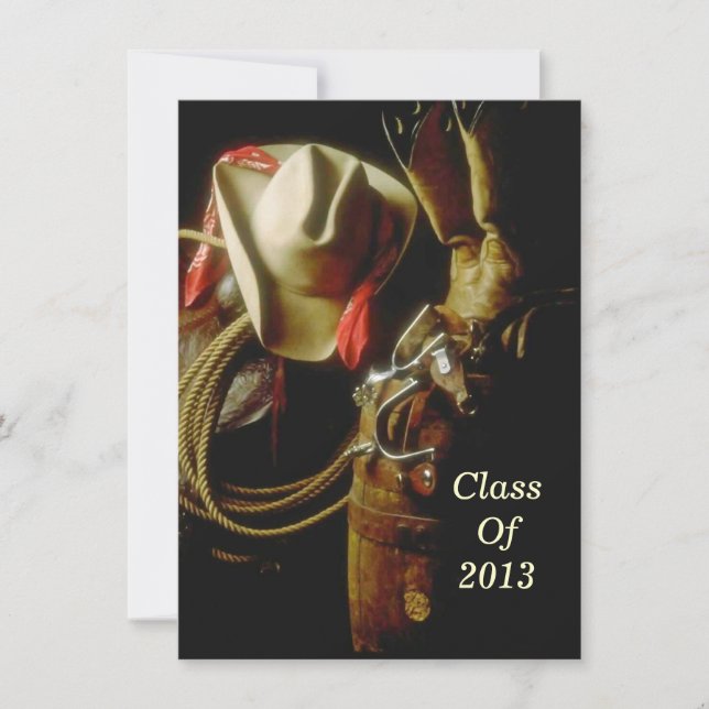 Invitación Fiesta occidental de recibimiento del tema de la (Anverso)