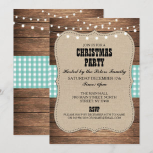 Invitación Fiesta occidental del día de la cena de navidad