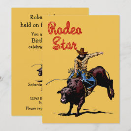 Invitación Fiesta occidental Rodeo Cowboy Bull Rider
