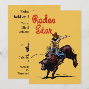 Invitación Fiesta occidental Rodeo Cowboy Bull Rider