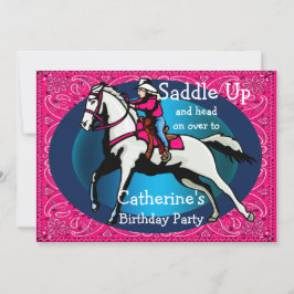 Invitación Fiesta occidental Rodeo Cowgirl Carreras de barril
