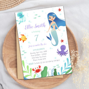 Invitación Fiesta oceánico para Chicas