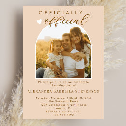 Invitación Fiesta oficial del día de adopción de Boho Cream P
