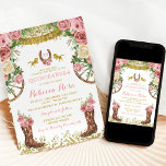 Invitación Fiesta Oro Rosa Oro Quinceañera<br><div class="desc">Fiesta Invitación a la Quinceañera Rosa Oro Oro Oro Oeste Mexicano</div>
