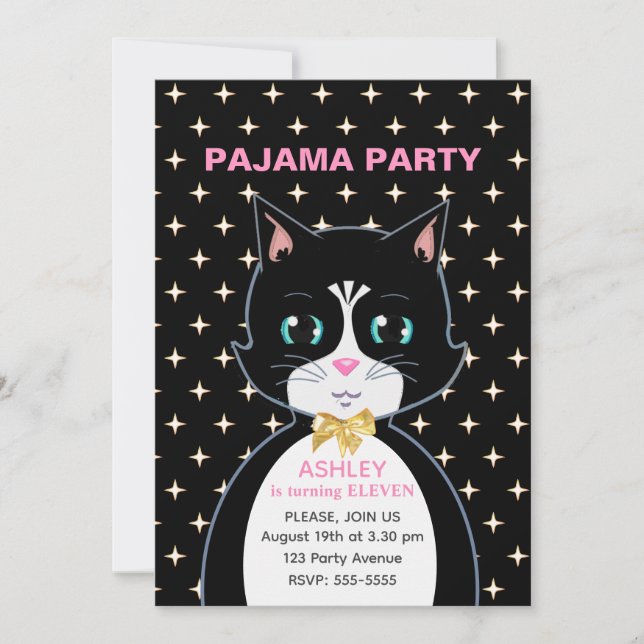 Invitación Fiesta Pajama (Anverso)