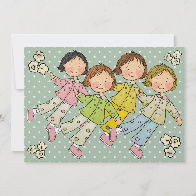 Invitación Fiesta Pajama / Dormir sobre - SRF (Anverso)