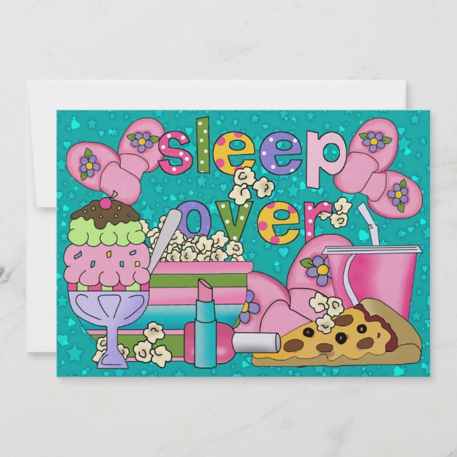 Invitación Fiesta Pajama / Dormir sobre - SRF (Anverso)