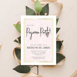 Invitación Fiesta Pajama Slumber Bachelorette Banda rosa suav