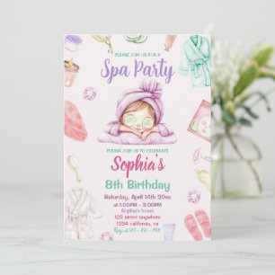 Invitación Fiesta Pamper Glam Day Fiestas Chicas Cumpleaños