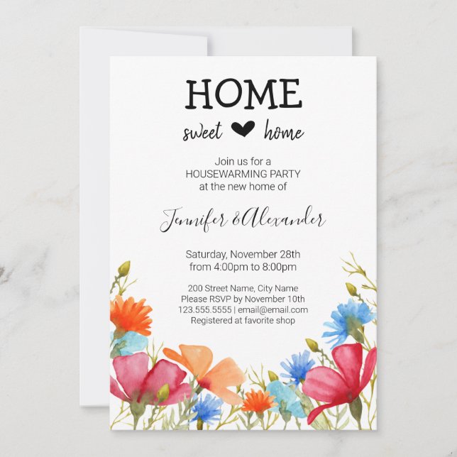 Invitación fiesta para el calentamiento de la casa (Anverso)