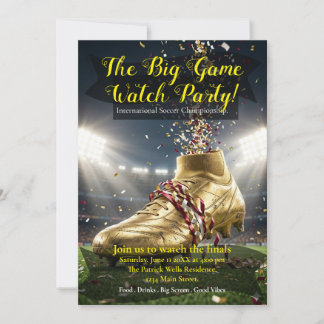 Invitación Fiesta para ver el Campeonato Internacional de Fút