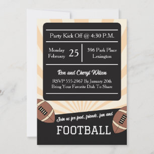 Invitación Fiesta para ver el gran partido de fútbol american