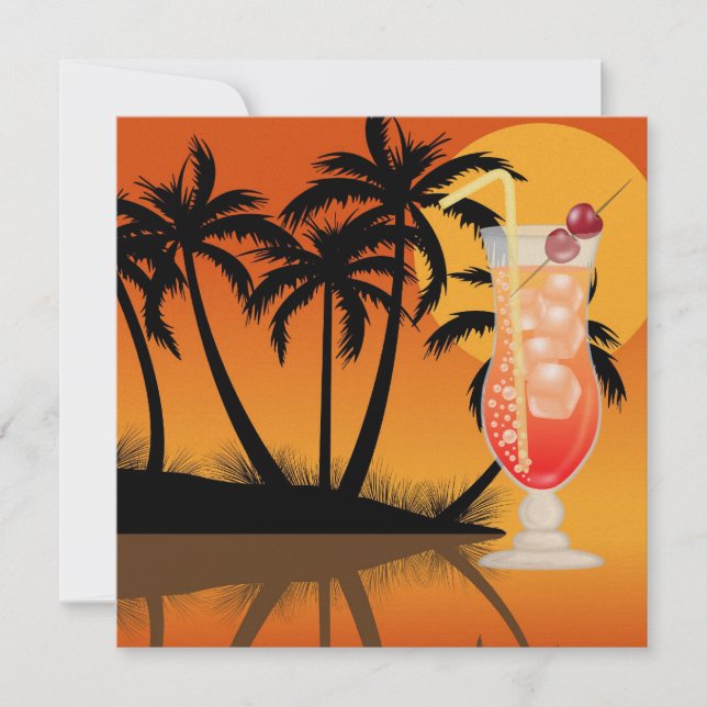 Invitación Fiesta PARADISE / Luau - SRF (Anverso)