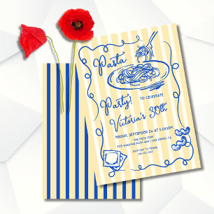Invitación Fiesta Pasta de mano trenzada en italiano Cumpleañ