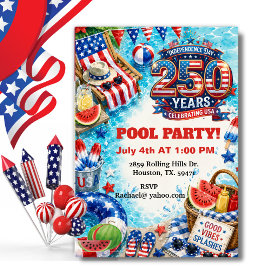 Invitación Fiesta Patriótica Americana de Barbacoa junto a la