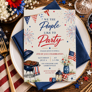 Invitación Fiesta Patriótica de BBQ del 4 de Julio