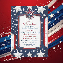 Invitación Fiesta Patriótica de Cumpleaños 250 Aniversario Vi