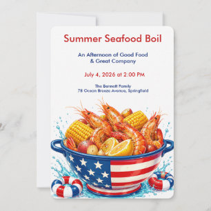 Invitación Fiesta Patriótica de Mariscos Hervidos - Hervido d