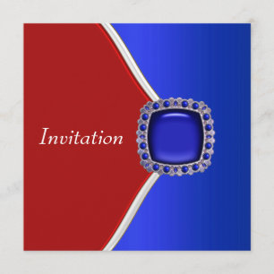 Invitación Fiesta Patriótica de Rojo, Blanco y Azul