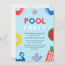 Invitación Fiesta patriótico de la piscina de verano del 4 de
