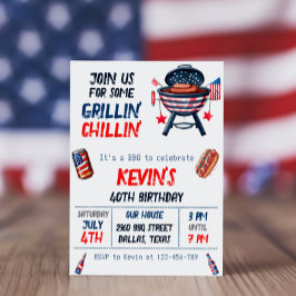 Invitación Fiesta Patriótico del 4 de julio de la BBQ