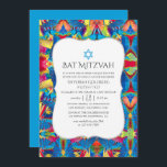 Invitación Fiesta Pattern Bat Mitzvah<br><div class="desc">El murciélago mitzvah,  con una temática festiva de colores vivos,  invita a ser diseñado para ser rápida y fácilmente adaptado a sus necesidades específicas.</div>