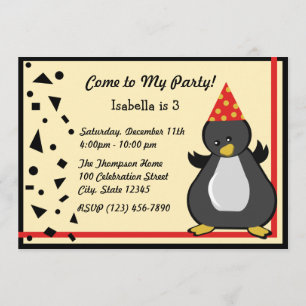 Invitación Fiesta Penguin