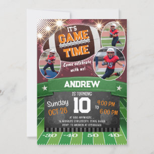 Invitación Fiesta personal de cumpleaños de fútbol con foto