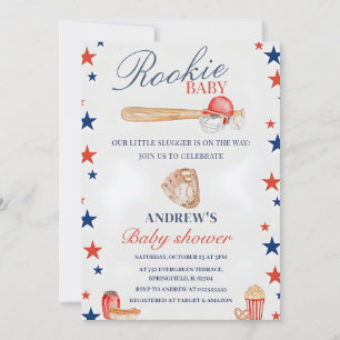 Invitación Fiesta personal del equipo Baby Shower de béisbol