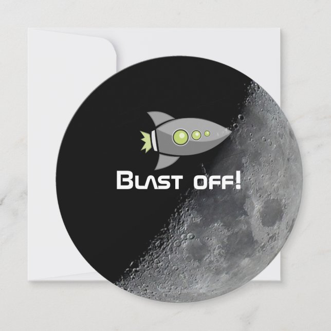 Invitación Fiesta Personalizada con Tema Espacial (Anverso)