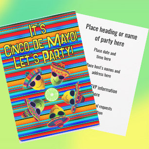Invitación Fiesta Personalizada de Cinco de Mayo Limón Lima 