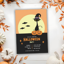 Fiesta Personalizada de Halloween Gato Negro Retro