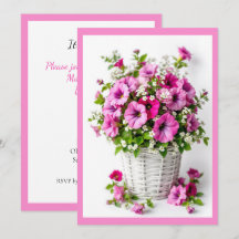 Fiesta Personalizada Petunias Rosadas de Primavera
