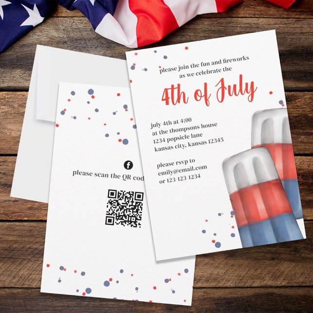 Invitación Fiesta Personalizado Cute Cuarto de Julio de Popsi (Subido por el creador)