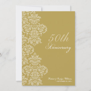 Invitación Fiesta Personalizado de aniversario de época (oro)