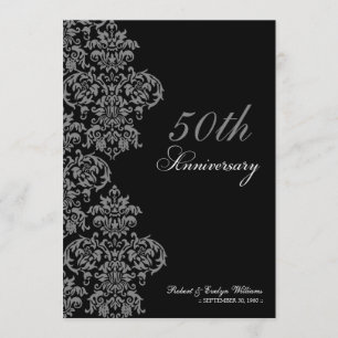 Invitación Fiesta Personalizado de aniversario vintage (ébano