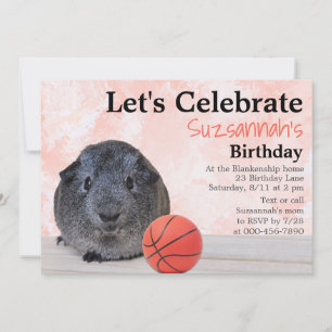 Invitación Fiesta Personalizado de baloncesto de cerdo de Gui