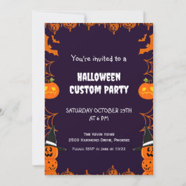 Invitación Fiesta Personalizado de Halloween para niños