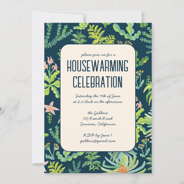 Invitación Fiesta Personalizado de HOSPEDAZA  de Floral Garde (Anverso)