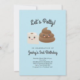 Invitación Fiesta personalizado de Kawaii Poop & TP (papel hi
