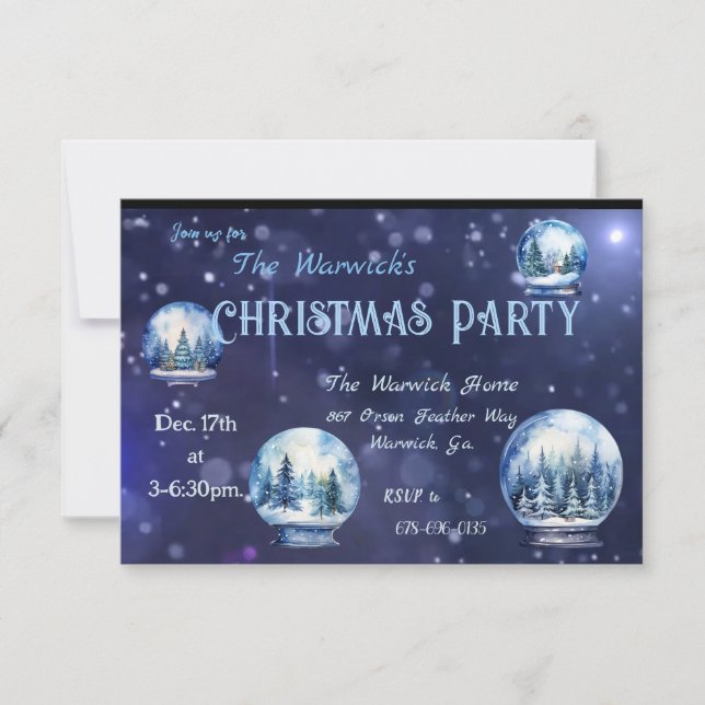 Invitación Fiesta Personalizado de Navidades de invierno de c (Anverso)